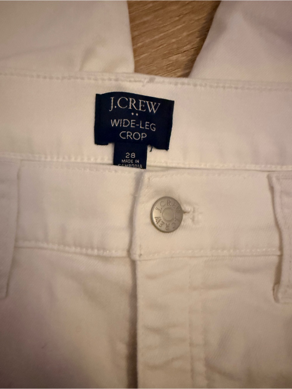 J. Crew Factory White Wide-Leg Crop Jeans in all day stretch - Picture 6 of 7
